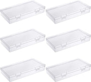 6 Scatole di Raccoglienza Rettangolari in Plastica Vuote con Coperchio per Piccoli Oggetti e Altri Progetti di Fai da Te 180 x 110 x 30mm - Translucido