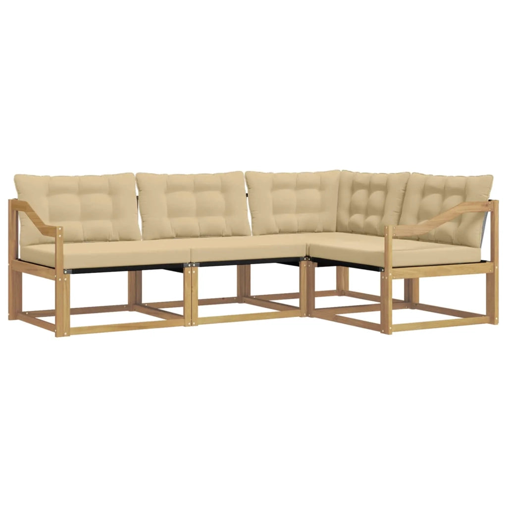 Set di divani da esterno 4 pz Bianco e Beige 3388647