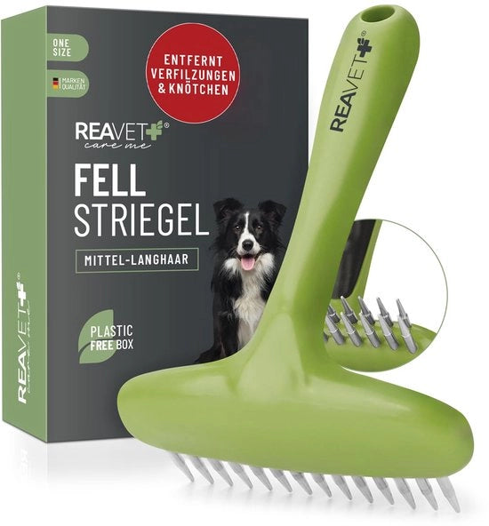 Kam per Cani con Fissatore, Fissatore per Cane con Crin Lungo, Fissatore per Cane che Scioglie Nodi e Macchie, Scioglie la Vescica di Pelliccia e Fissatore per Cane, Per la Curatela, Spazzola per Cani