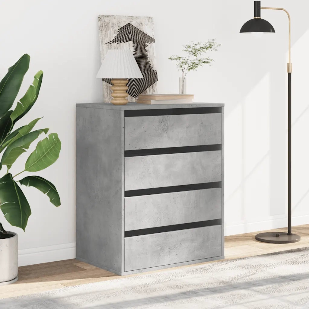 vidaXL Cassettiera Angolo Grigio Cemento 60x41x76cm Legno Multistrato
