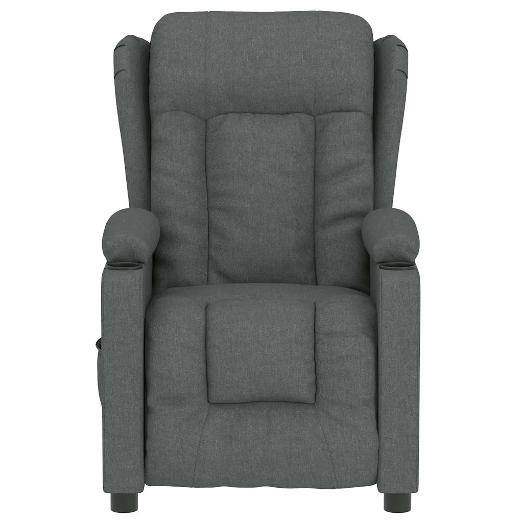 Poltrona Massaggiante Elettrica Grigio Scuro in Tessuto 3098790