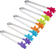 Tang per bambini con forma di mano - Mini tang per zucchero - 5 pezzi in acciaio inossidabile - Tang multifunzionale per la tavola - Tasti colorati per bambini