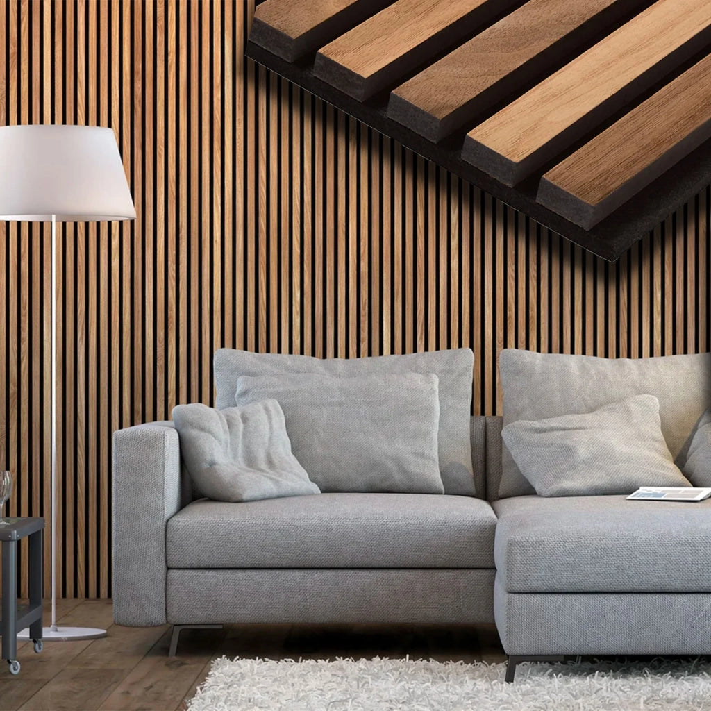 Pannello Acustico Feltro e fibra di legno Lamelli millerighe ROVERE ANTICO 120x34x1,5