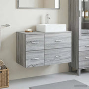 Set di mobili per il bagno 2 pz Sonoma grigio 3403973