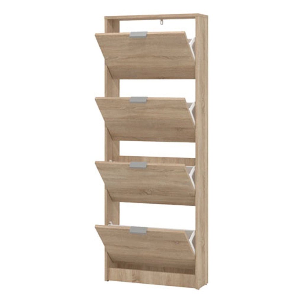 Mobile Portascarpe Pesche, Scarpiera un Ripiano, 58x18x155.5h cm Marrone Rovere Chiaro
