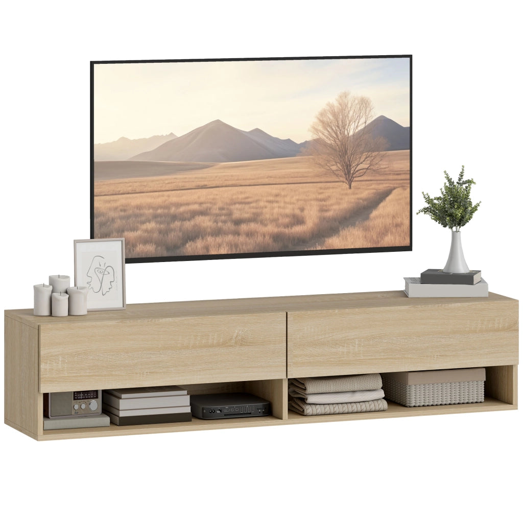 Mobile TV Sospeso ¨C zephmum ¨C Legno Naturale 140x32x31 cm