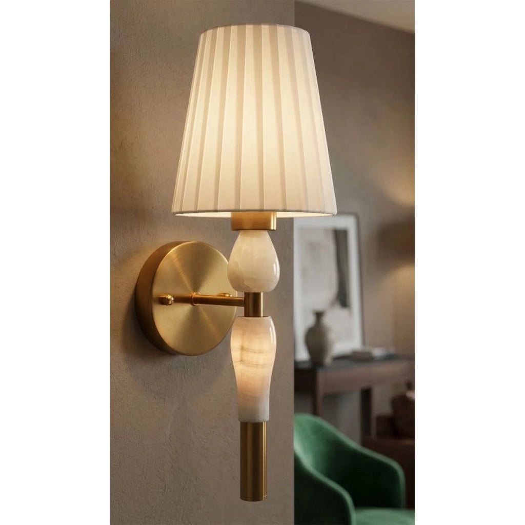 Lampada a Parete VKH912, Bianco, Tessuto, 16x20x46 cm