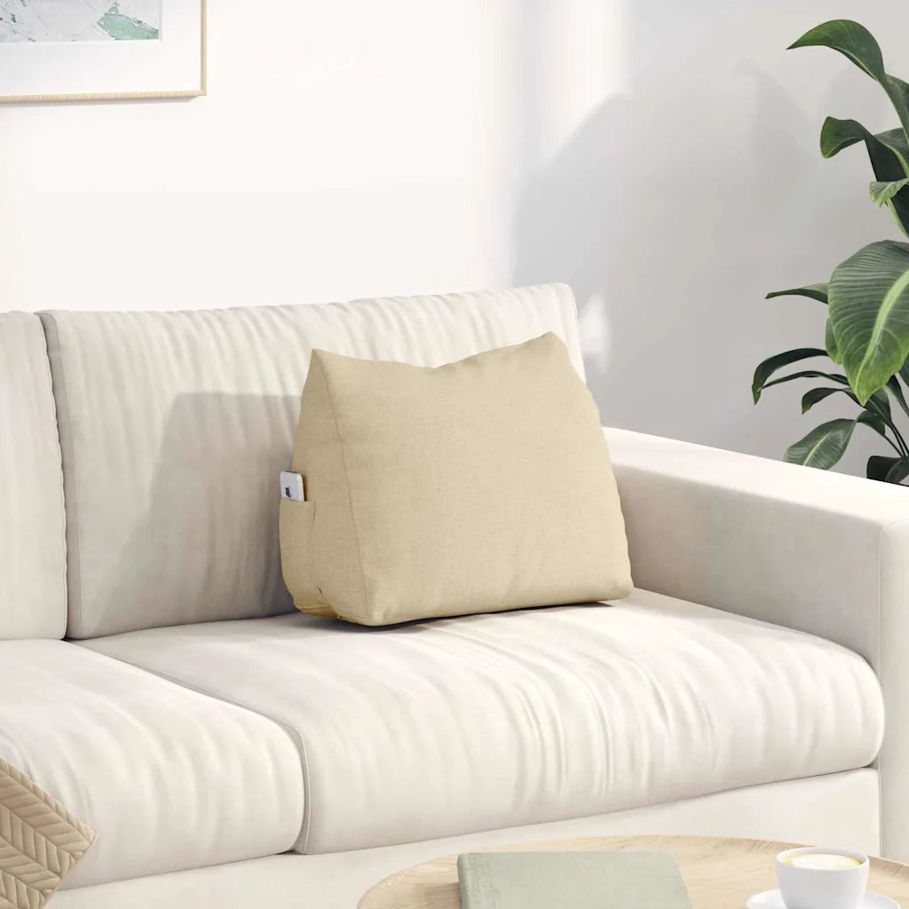 Cuscino per Schiena Crema 45 x 20 x 35 cm Tessuto 42015009