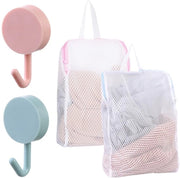 2 set di sacchi di protezione per lavatrice e 2 set di chiodi adesivi, sacchetto per lavare a mano, sacchetto per lavare in viaggio, sacchetto lavabile da portare, sacchetto lavabile con grande capacità