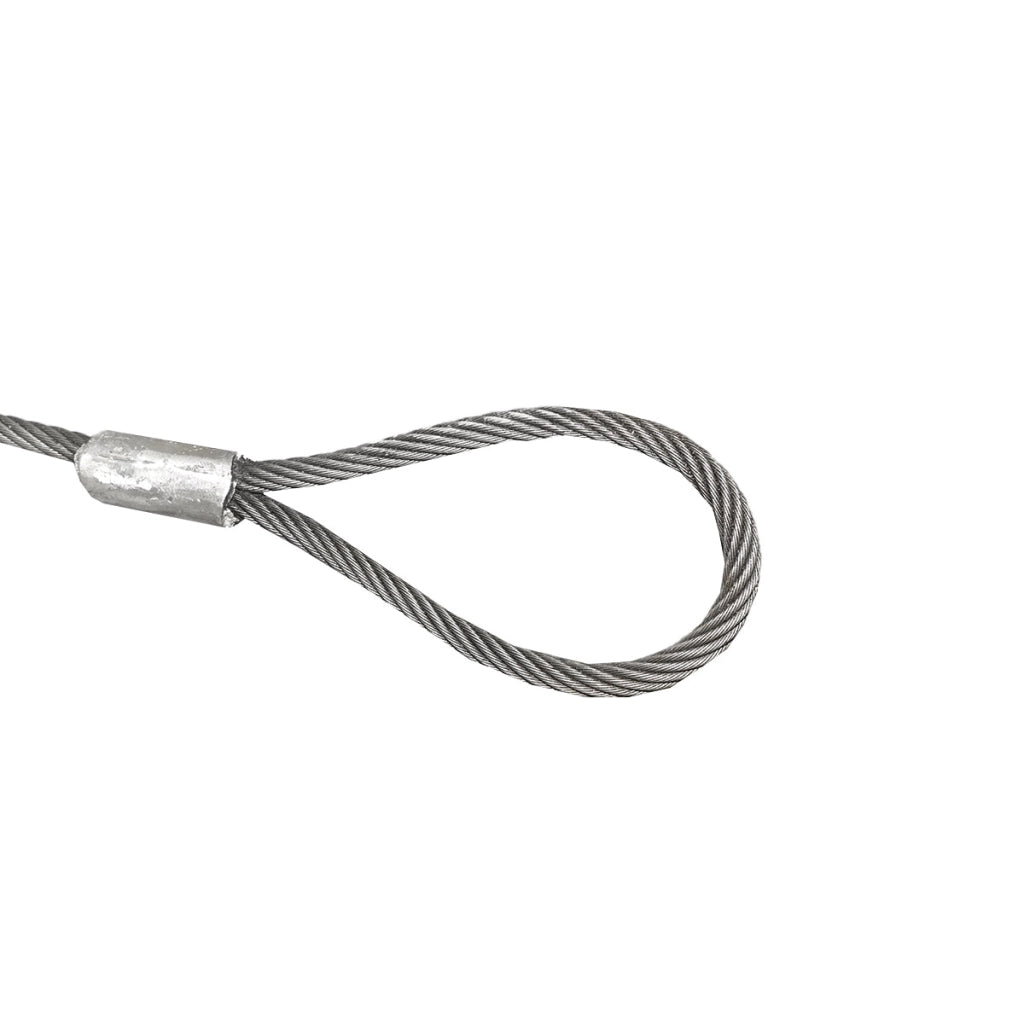 Cavo/fune in acciaio per verricello con spessore di 16 mm e lunghezza di 6 m con anelli per il traino o il sollevamento