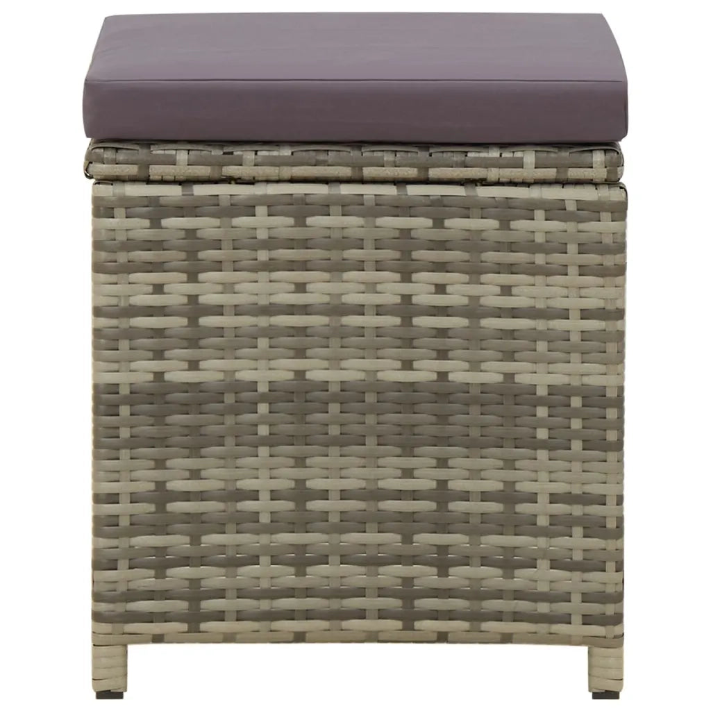 Sgabelli da Giardino 4 pz con Cuscini in Polyrattan Grigi 316873
