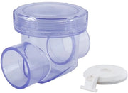 Valvola di ritorno 50 mm - PVC - Orizzontale/Verticale - Sistema di scarico - Protezione contro il reflusso - Translucido Blu - Chiave di scarico