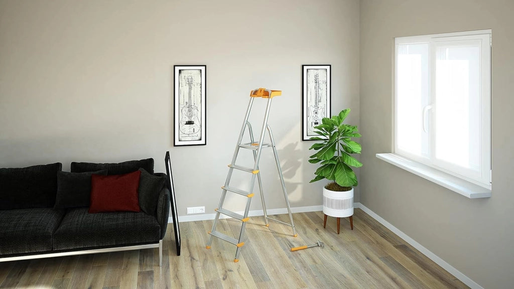 Scala a 5 gradini in Alluminio con portaoggetti per la casa e i professionisti MOD.ATTICA COLOMBO