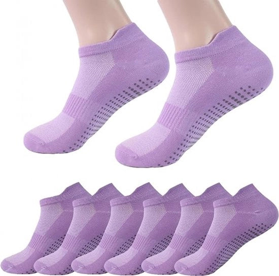 Sokke anti-slip - 6 paia - Yoga calze singoli - misura 35-40 - calze da casa per signore e signori anti-slip - calze con grip - calze yoga sport - calze da casa per signore anti-slip - dita densi