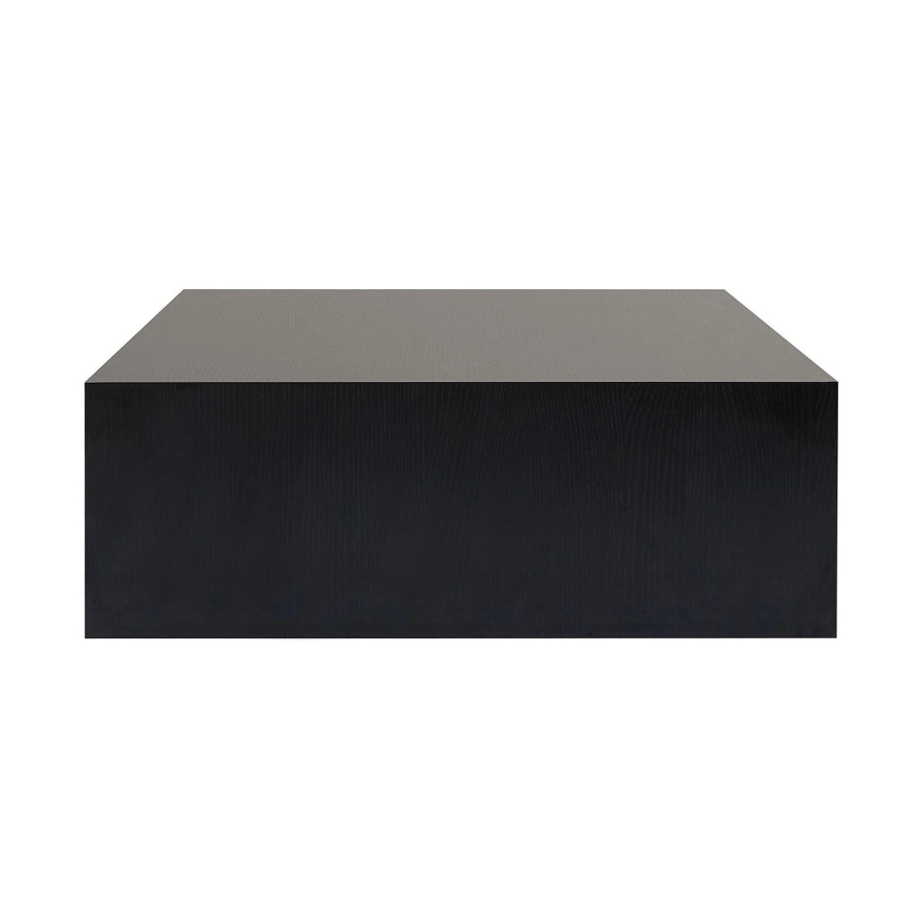 Nofaraka, Tavolino da Salotto Forma Rettangolare, 90x90x35h cm Nero Frassinato