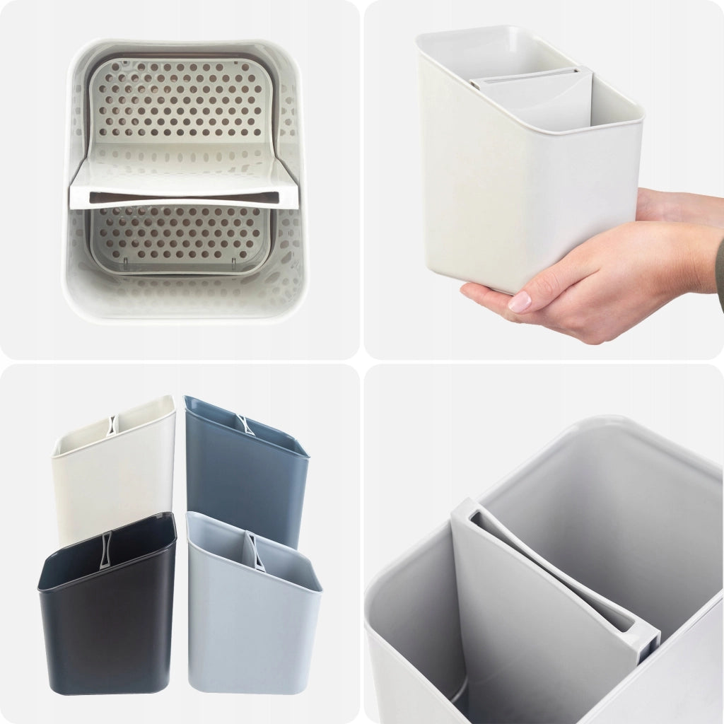 KADAX Scolaposate Organizer per utensili, contenitore in plastica bianca