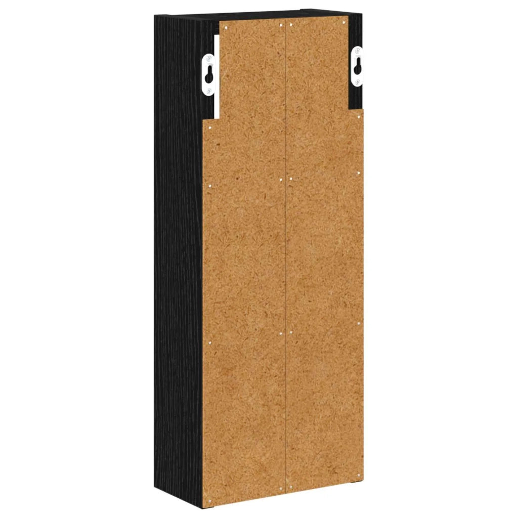Armadio da bagno a muro Rovere Nero 20 x 10 x 50 cm
