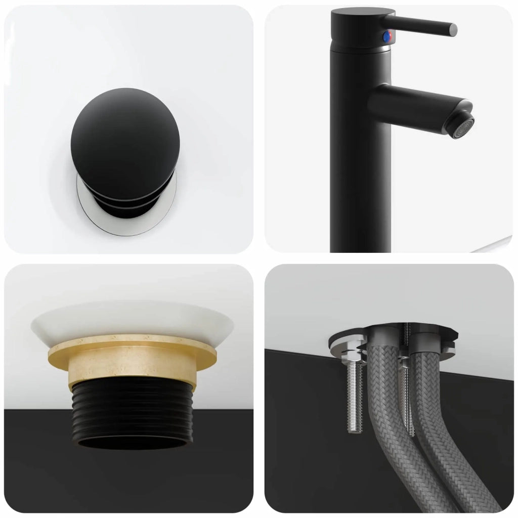Lavabo da Parete Nero 40 x 41 x 39 cm Legno ingegnerizzato CFW9140165