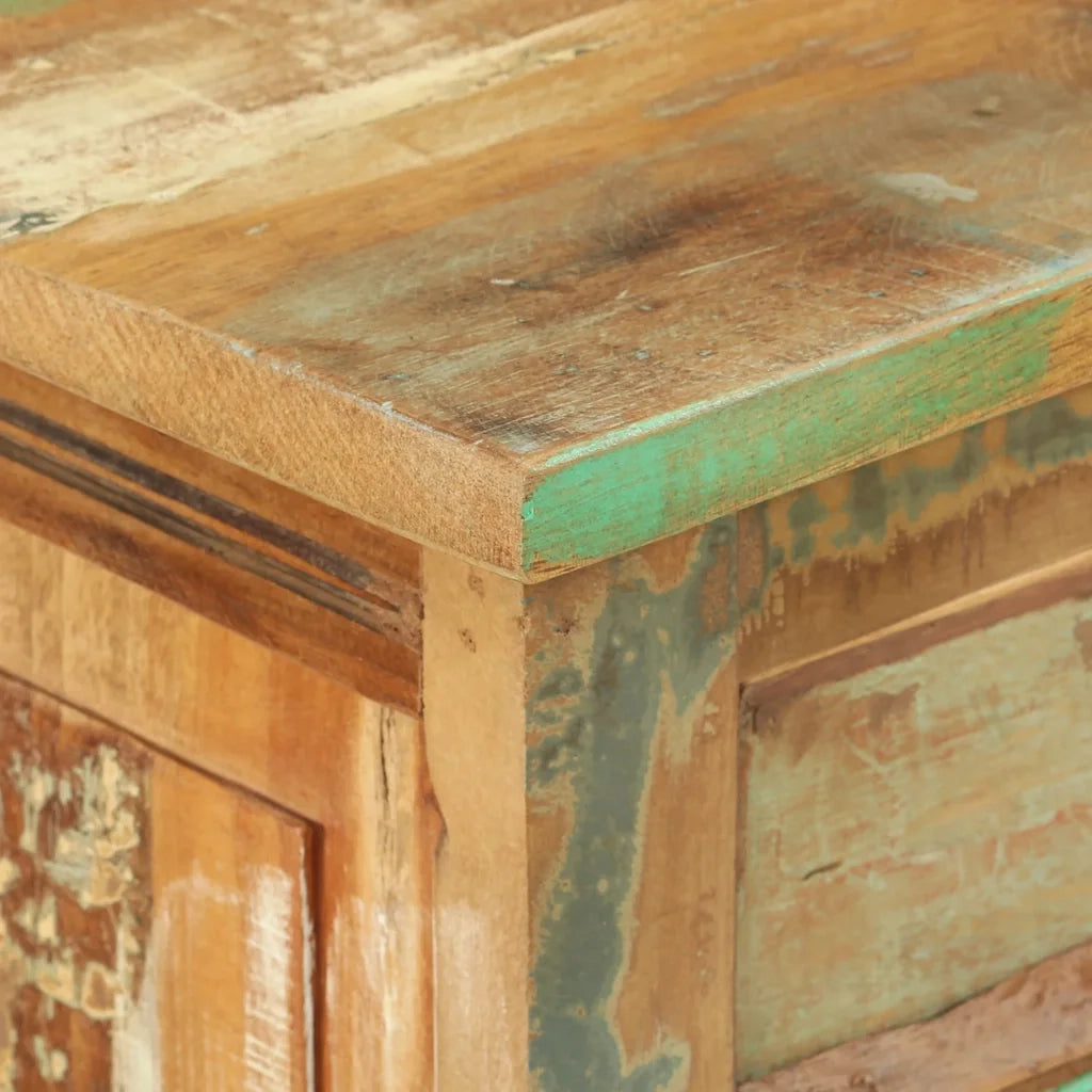 Scarpiera a 4 Livelli con Cassetto Legno Massello di Recupero 243974