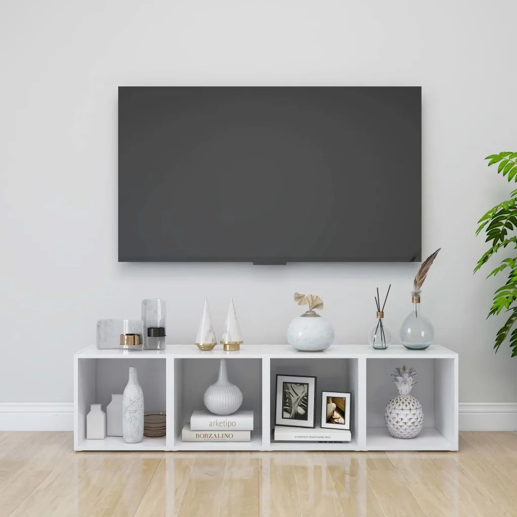Mobile Porta TV Bianco 37x35x37 cm in Legno Multistrato 805498