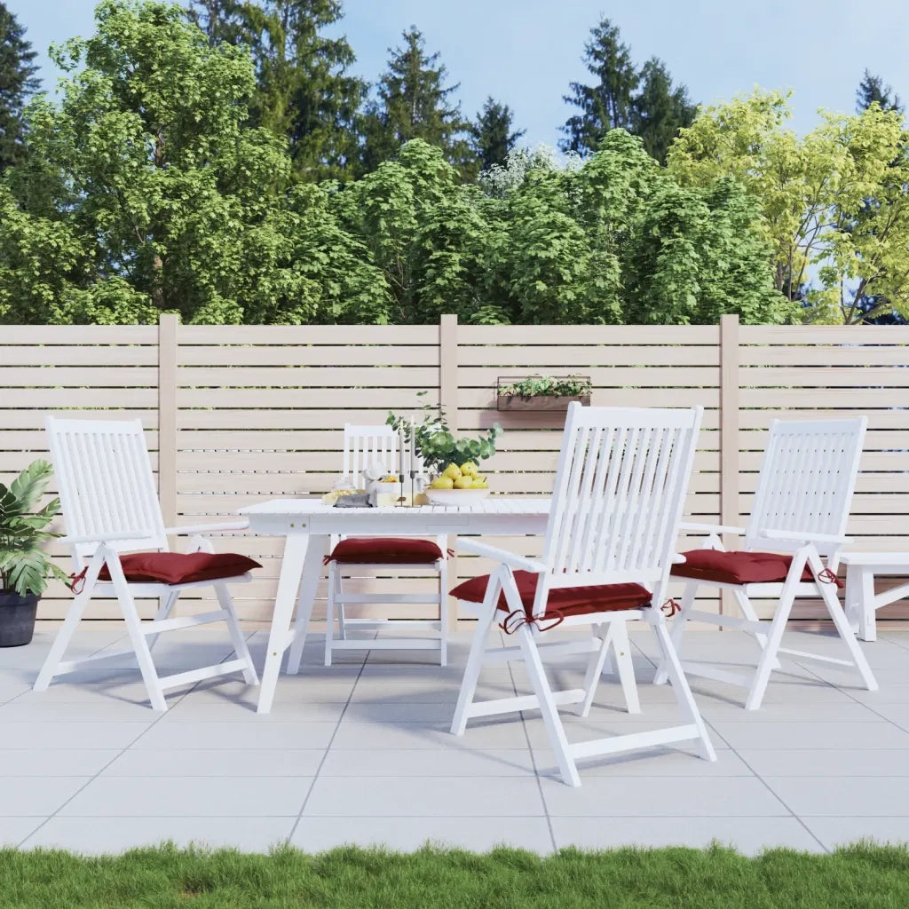 Cuscini per Sedia 4 pz | Cuscini per sedie Rosso Vino 40x40x7 cm in Tessuto Oxford