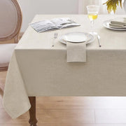 Tavolino quadrato 140x140 cm Copertura tavolo lavabile in tessuto di lino 210 gsm Copertura tavolo lavabile impermeabile Tavolino in tessuto per esterno, giardino, matrimoni