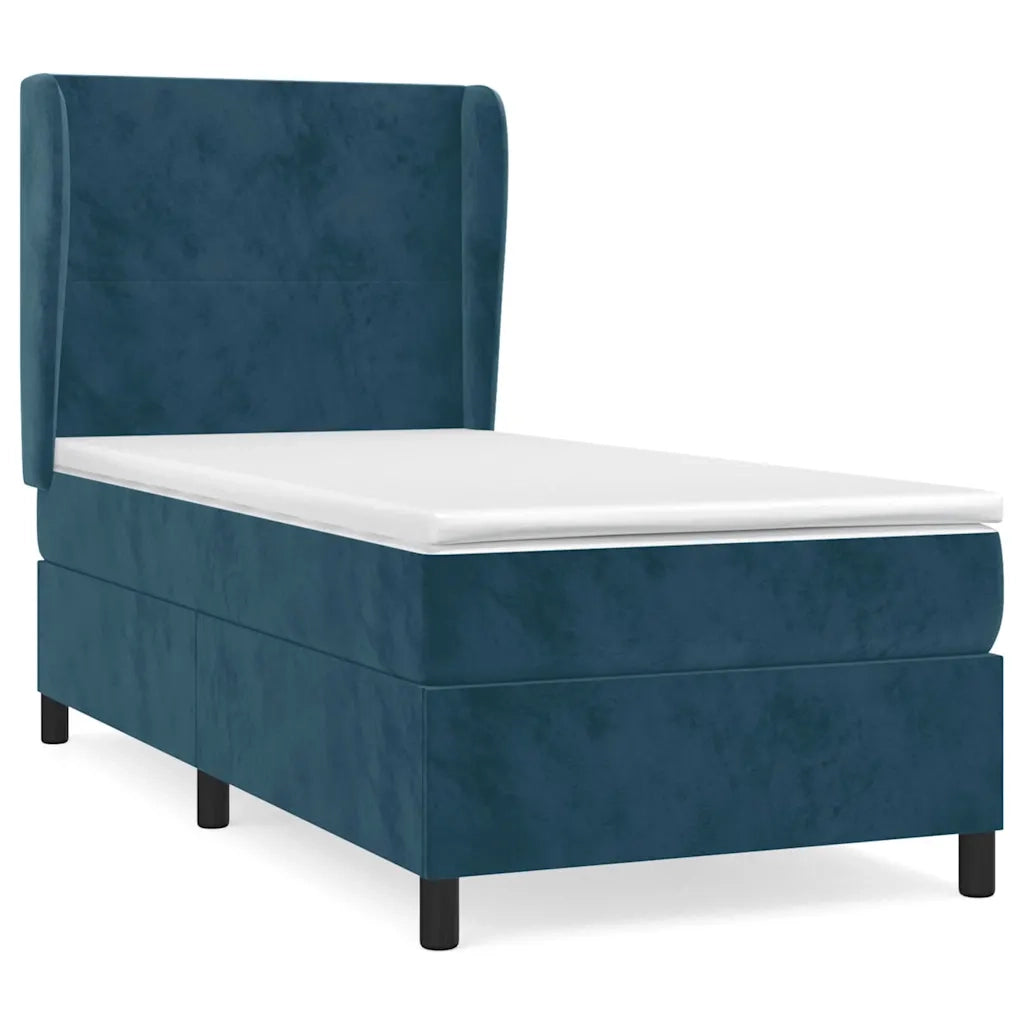 Giroletto a Molle con Materasso Blu Scuro 80x200 cm in Velluto 3129061