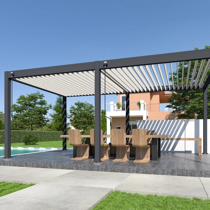 Pergola bioclimatica Ombréa VS autoportante 3x6M - Antracite/bianco
