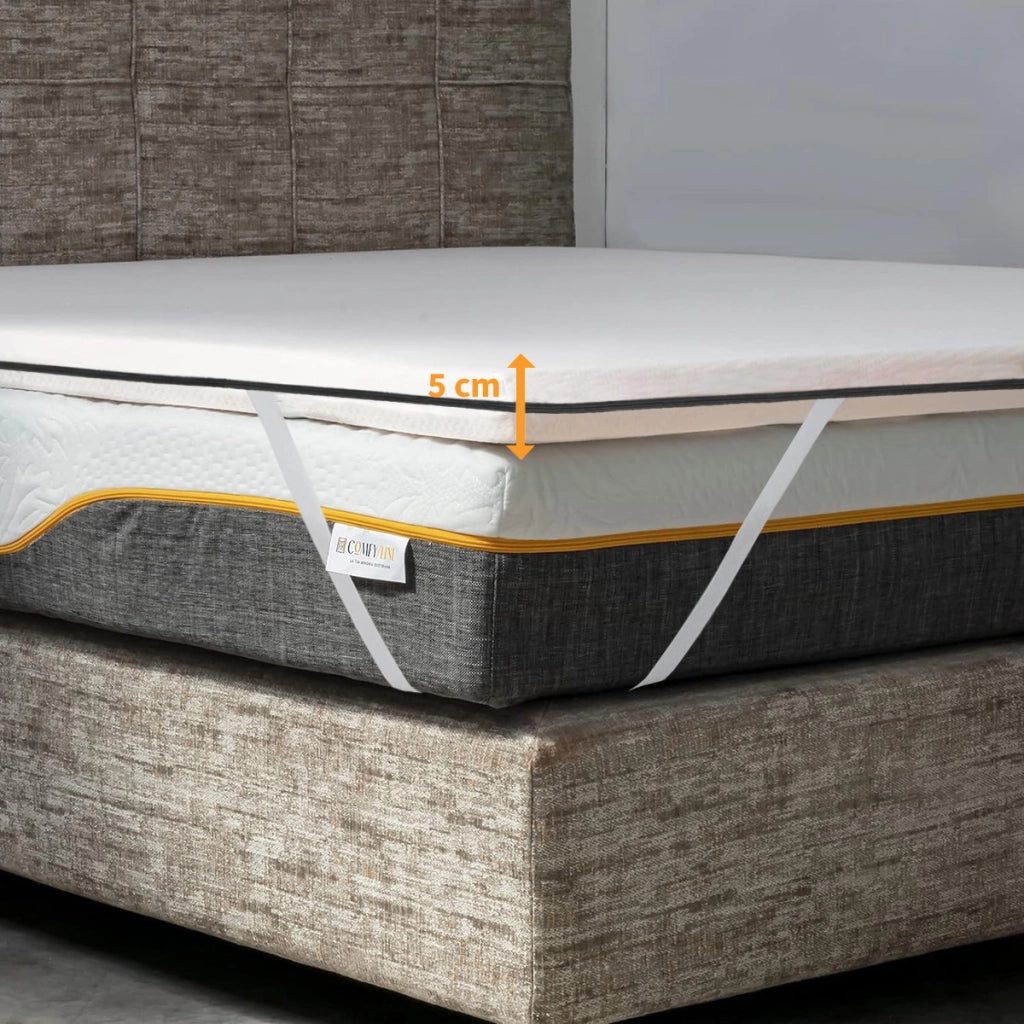 Topper memory H10 Cm molto morbido e avvolgente | TOPPER MEMORY anche per pesi extra Piazza e mezzo 130X190 Cm | Topper design americano sfoderabile con elastici per fissaggio - CUPID H10