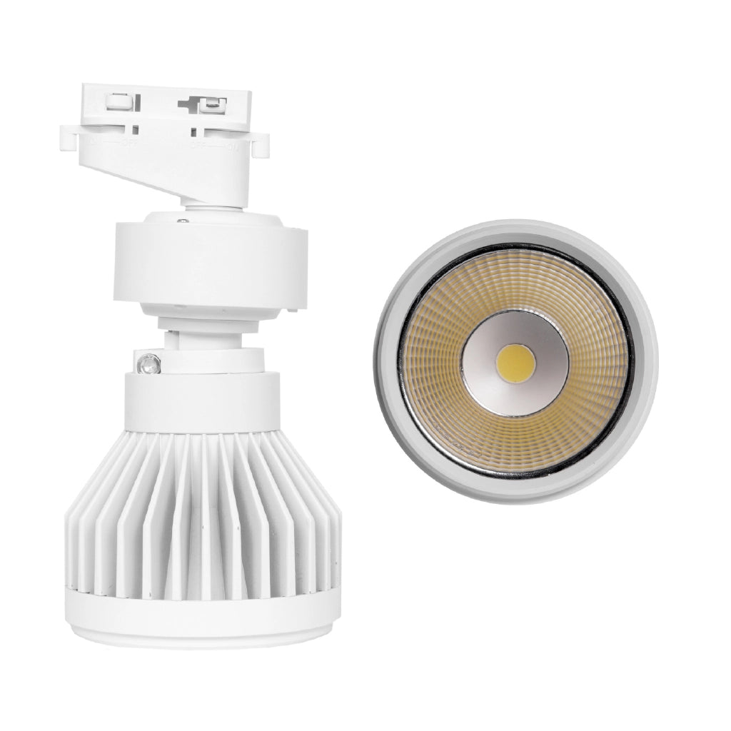 Faretto led a binario bianco bifase 35w luce calda 3000k