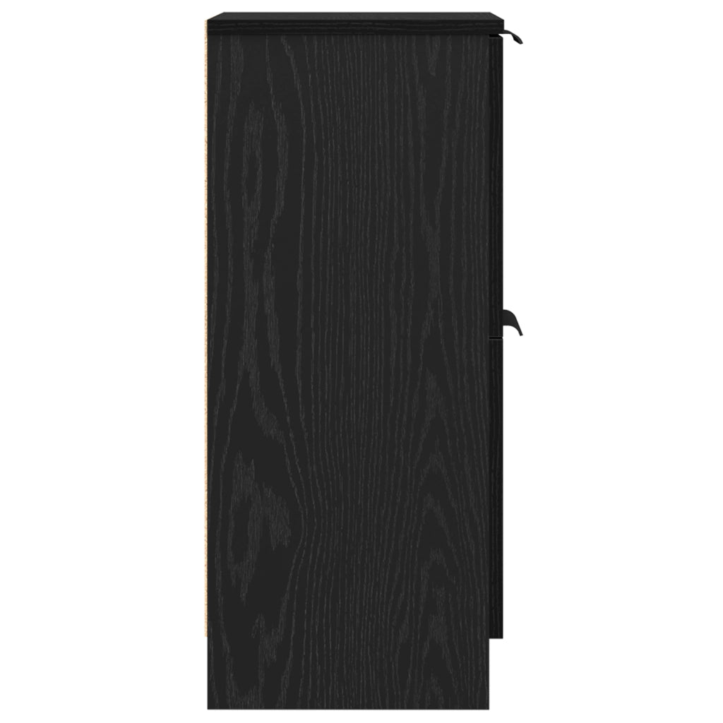 Credenze 2 pz in Rovere Nero, 30x30x70 cm, Realizzate in Legno Ingegnerizzato