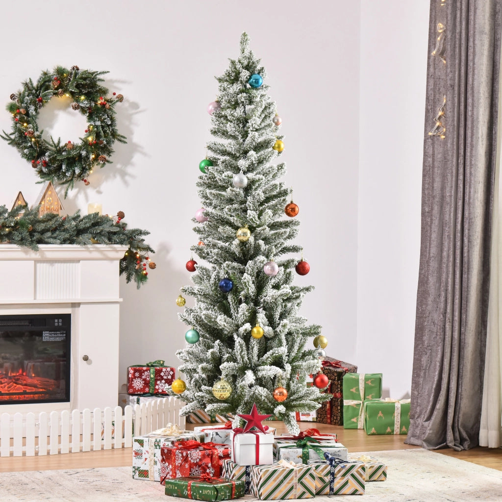 Albero di Natale Artificiale ¨C zephmum ¨C Verde e Bianco ?60x180 cm