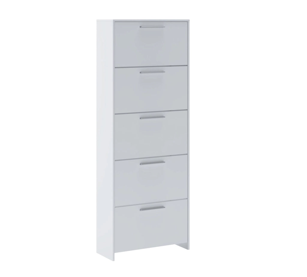 Mobile Portascarpe Ghisalba, Scarpiera 5 Ripiani, 69x28x187h cm Bianco