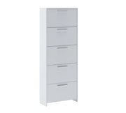 Mobile Portascarpe Ghisalba, Scarpiera 5 Ripiani, 69x28x187h cm Bianco