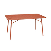 Tavolo da giardino pieghevole in metallo 6 posti, 140cm, terracotta