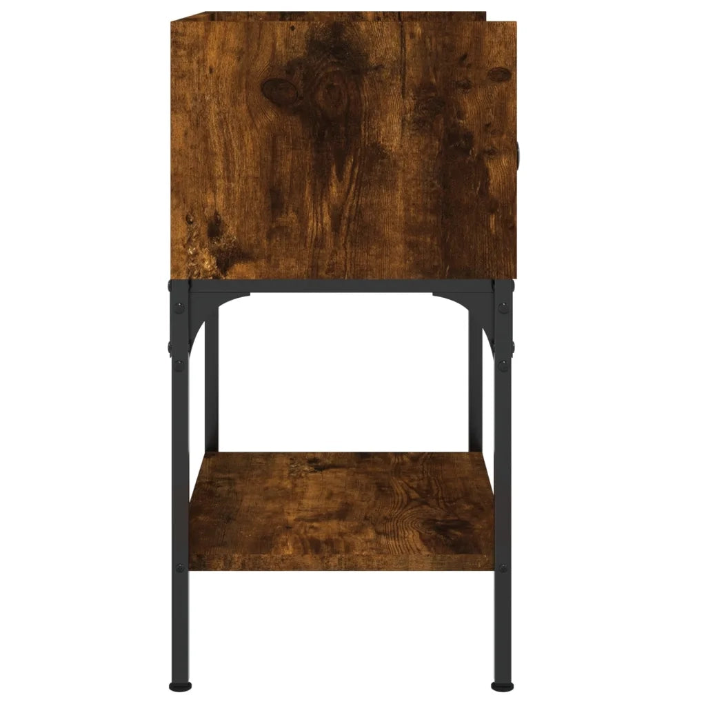 Comodino-Tavolino da notte Rovere Fumo 40,5x31x60 cm in Legno Multistrato