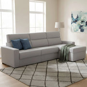 Pusiano, Divano Letto con Penisola Sfoderabile Made in Italy, 280x160 cm Grigio