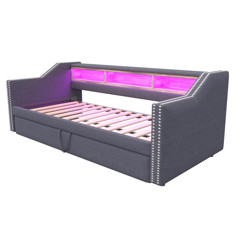 Letto sofa estraibile tessuto in juta 180x190 cm