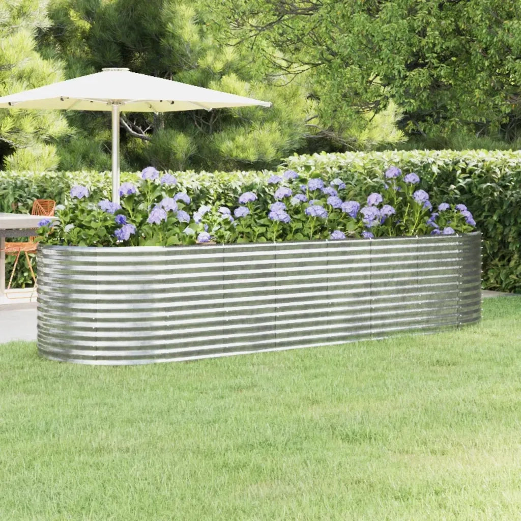 Letto Giardino Acciaio Zincato 322x100x68cm Argento 319072