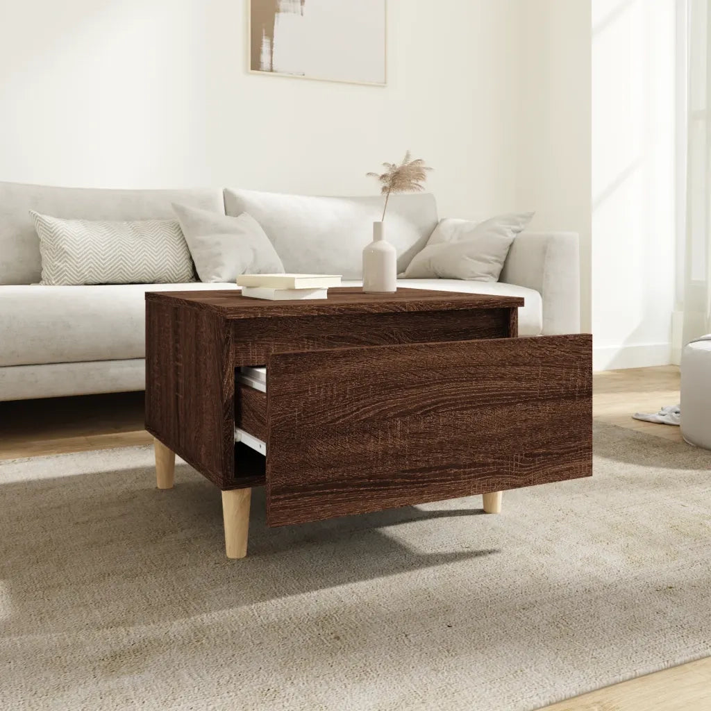 Tavolino da Salotto-Tavolino da soggiorno-Tavolo Rovere Marrone 50x46x35cm Legno Multistrato 626369