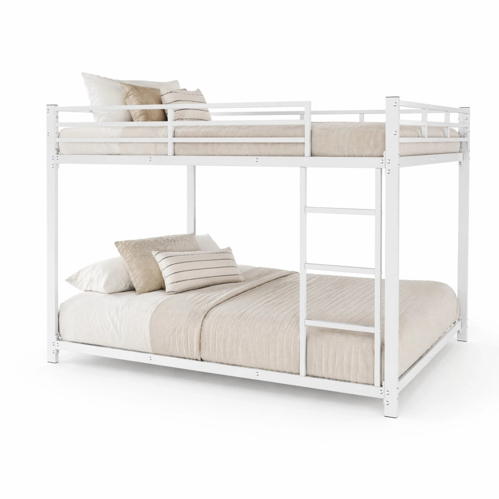 Letto a castello per bambini in metallo 140 x 200 cm bianco