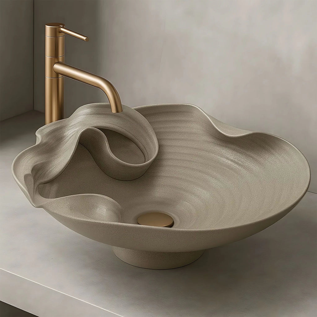 Lavabo Da Appoggio In Ceramica Rea Hm-12 Handmade Art