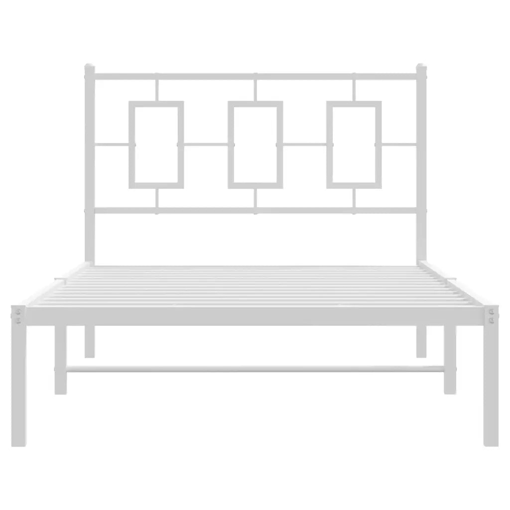Giroletto con Testiera Metallo Bianco 100x190 cm 374284