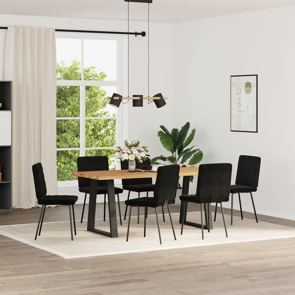 Sedie da Pranzo 6 pz Nere in Velluto 3315479
