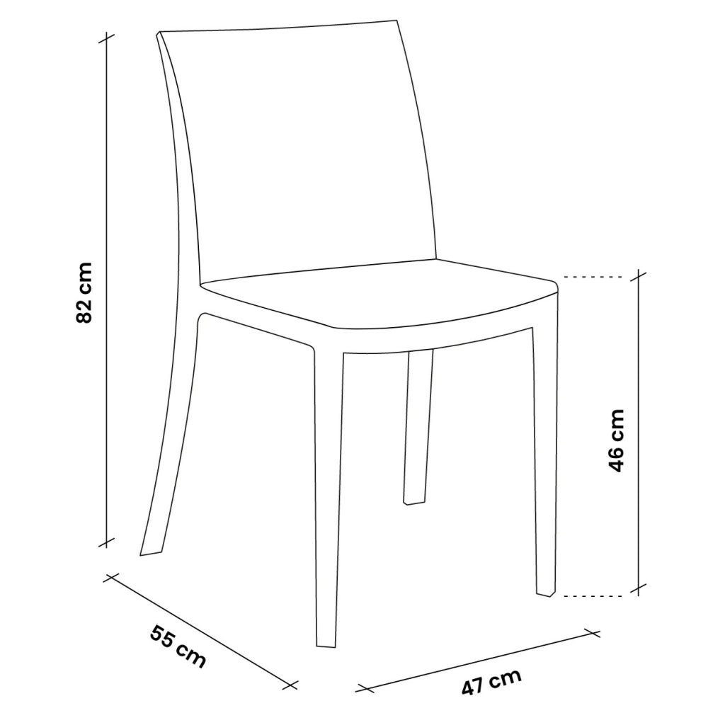 SEDIA MATRIX 47X55XH82CM BIANCA