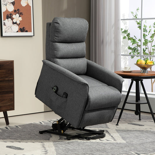 Poltrona Alzapersona Elettrica 1 Motore con 8 Punti Vibranti 62,5x93x97 cm 4 Modalità di Massaggio e Riscaldamento