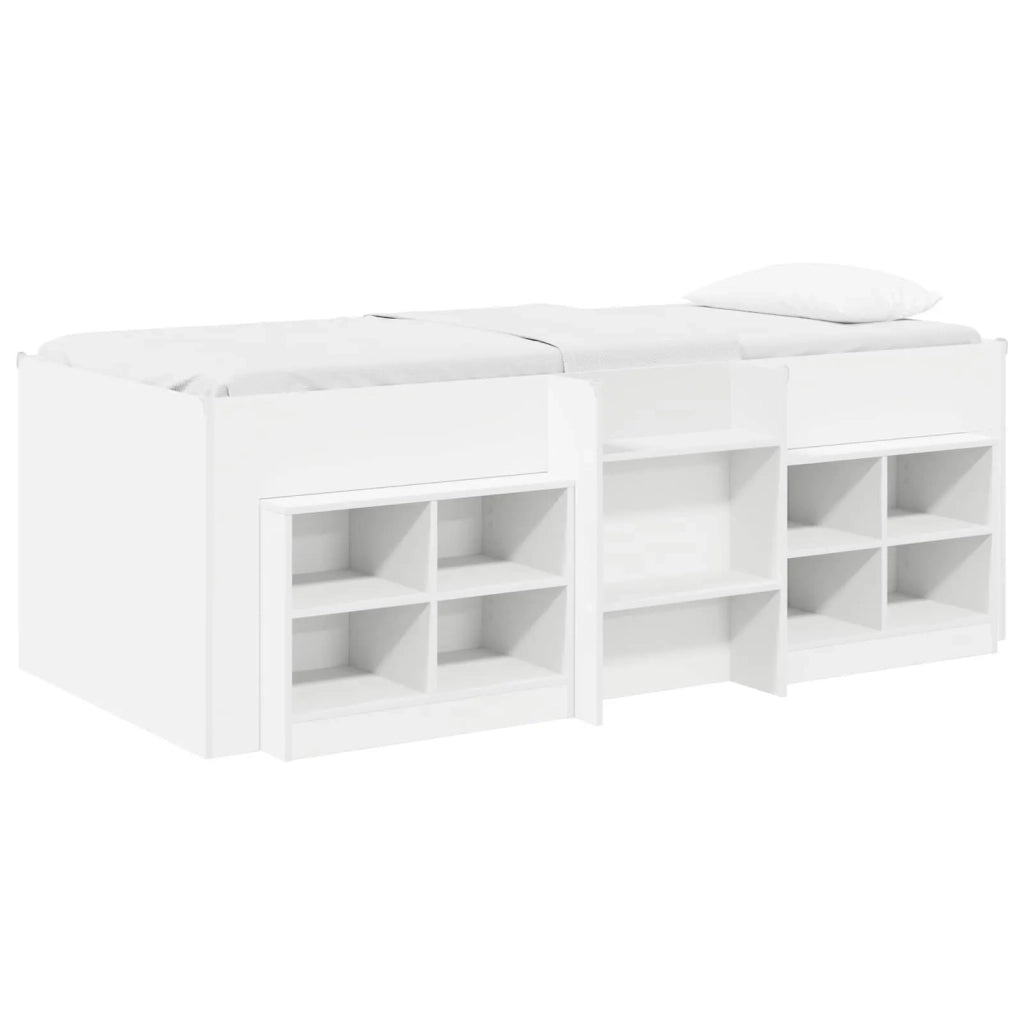 Struttura Letto Loft con Mobile 3 pcs Bianco Legno multistrato