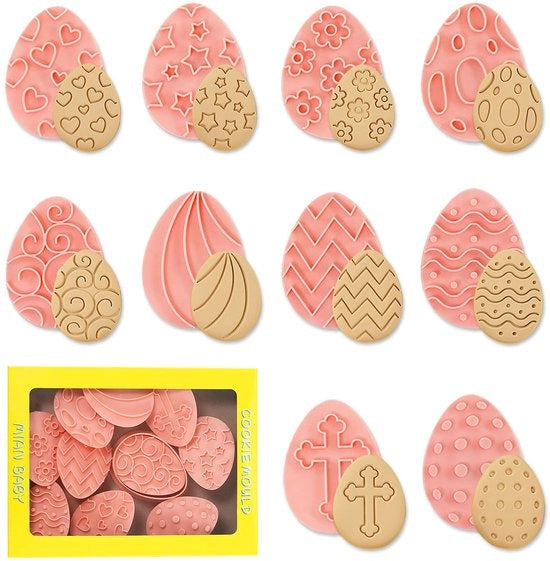 Set di 8 forme per biscotti di Pasqua, forme 3D per biscotti di Pasqua, forme per uova di Pasqua per bambini, forme per biscotti di Pasqua, forme per biscotti, timbri per biscotti fatti in casa e fondant