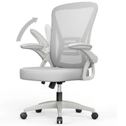 Sedia da ufficio ergonomica HAMLODY - con rotelle - Schienale regolabile con supporto lombare - Altezza regolabile - Grigio
