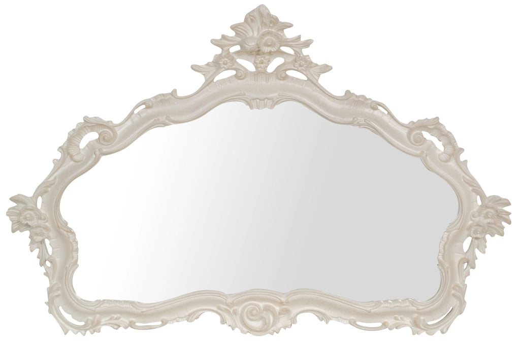 Biscottini SPECCHIERA DA PARETE IN LEGNO FINITURA BIANCA ANTICATA MADE IN ITALY Specchio